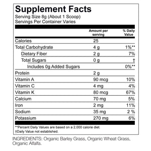 Wheatgrass Powder Nutritional Information By Amazing Grass