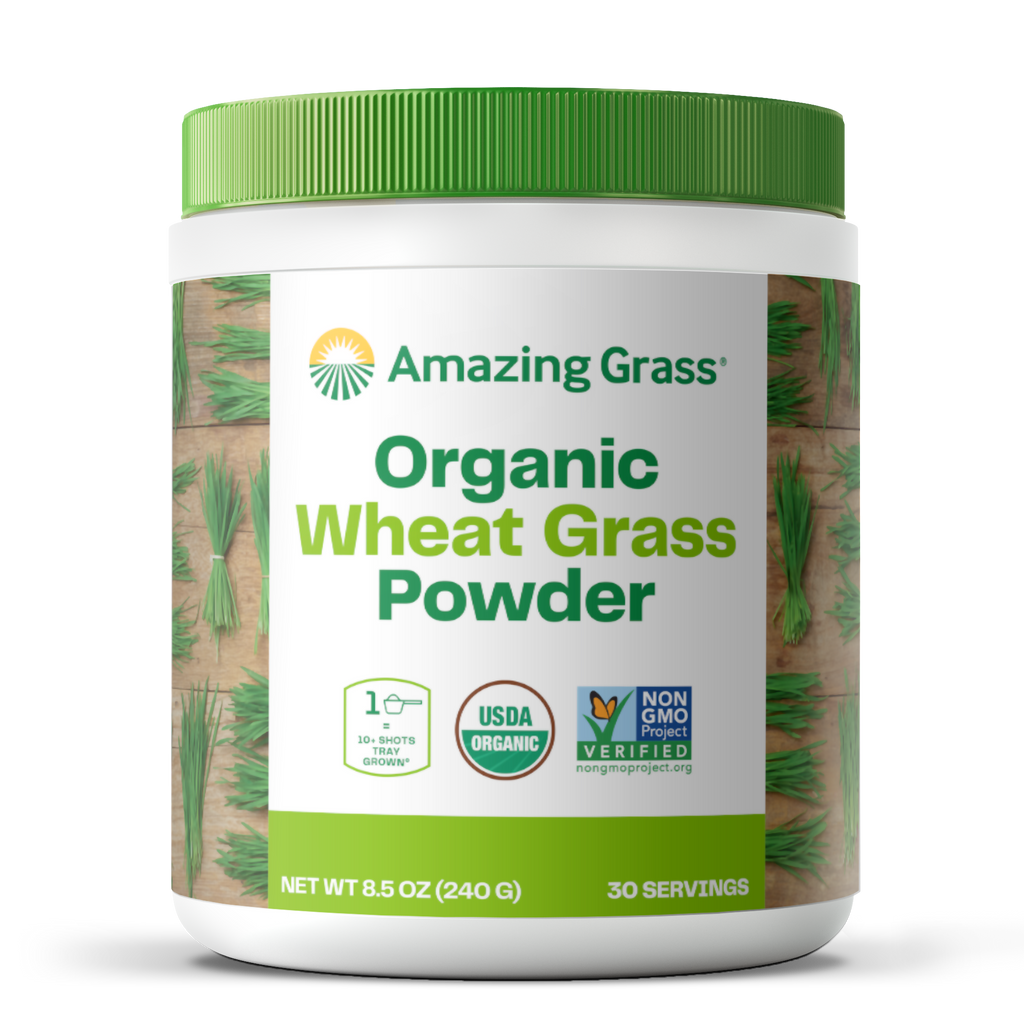 Jar of Organic Wheat Grass Powder